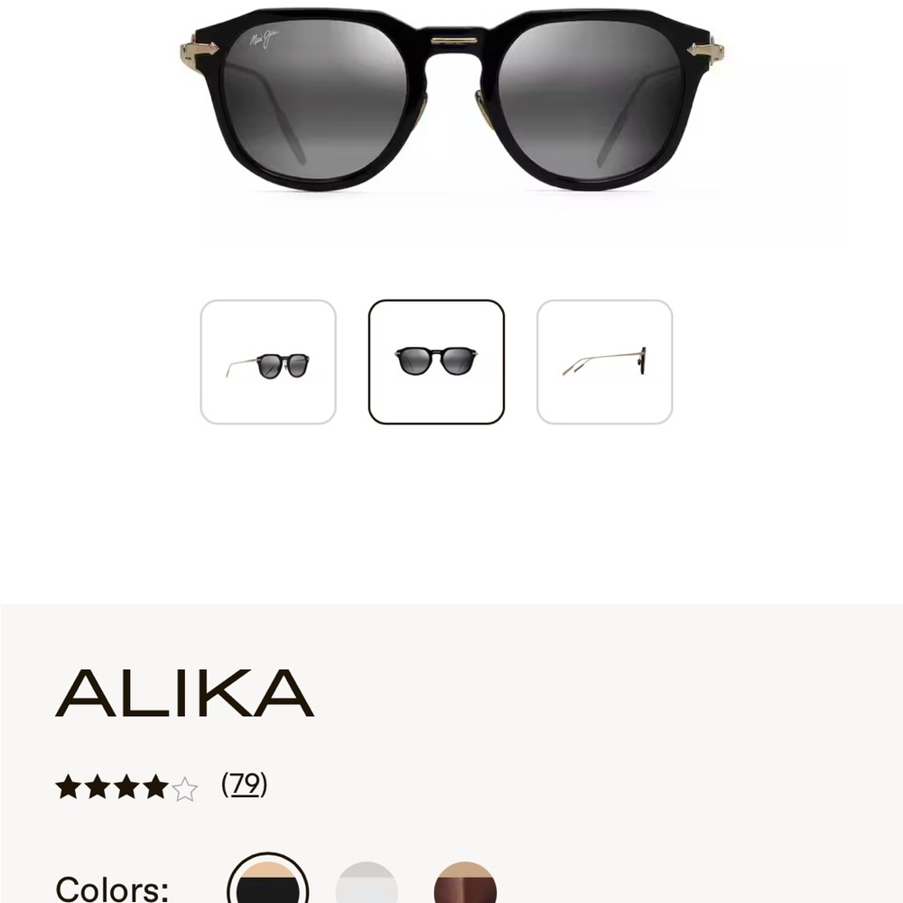 Maui Jim Alika Sunglasses in Black and Gold